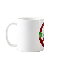 Red Peace sign with Merry Christmas Coffee Mugs