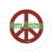 Red Peace sign with Merry Christmas stickers by groovy_christmas Red Peace sign with Merry Christmas stickers