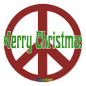 Red Peace sign with Merry Christmas stickers by groovy_christmas Red Peace sign with Merry Christmas stickers