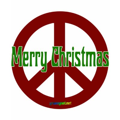 Red Peace sign with Merry Christmas t-shirts
