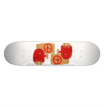 Red peace skate board decks