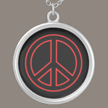 Red Peace Symbol necklaces