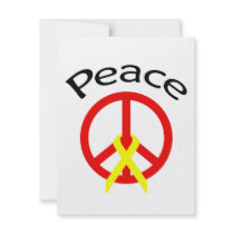 Red Peace Word & Ribbon Personalized Invitation