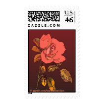 red peach rose stamps
