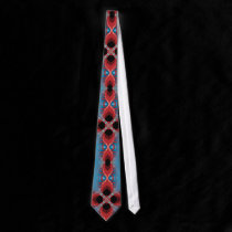 Red Peacock Art Neck Tie ties
