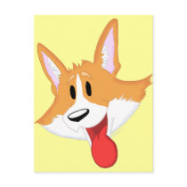 Red Pembroke Welsh Corgi Cartoon Postcard