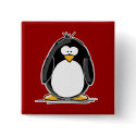 Red penguin button by jgoodedesigns Red penguin button
