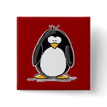 Red penguin button
