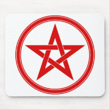 Red Pentacle Pentagram Mouse Pads