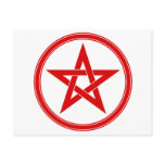Red Pentacle Pentagram Postcard