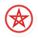 Red Pentacle Pentagram stickers by triplegoddess Red Pentacle Pentagram stickers