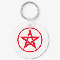Red Pentagram Pentacle keychains