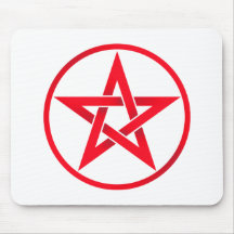 Red Pentagram Pentacle Mouse Pad