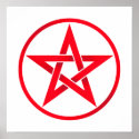 Red Pentagram Pentacle posters