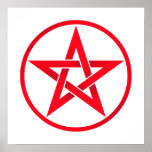 Red Pentagram Pentacle Posters