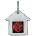Red Pentagram Pet Name Tag