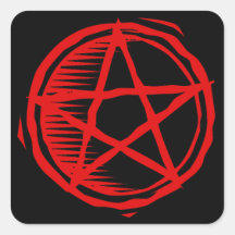 Red Pentagram Stickers