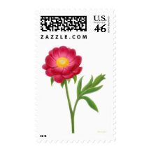 Red Peony Garden Flower Postage