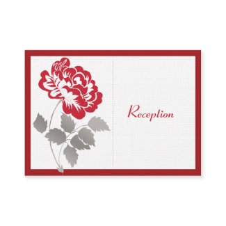 Red Peony on Linen Enclosure Card profilecard