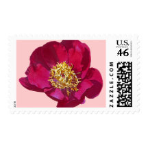 Red Peony Postage Stamps