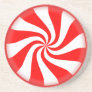 Red Peppermint Candy Beverage Coasters
