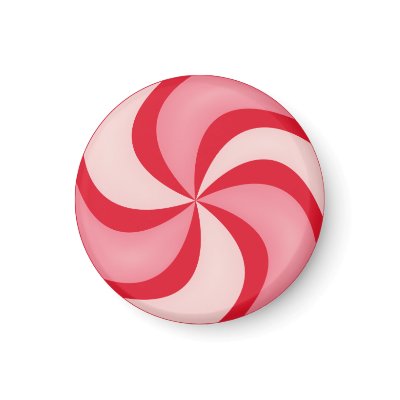 Red Peppermint Swirly Candy Magnet by teeboutique