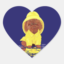 Red Persian Longhair Cat April Showers Sticker