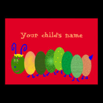 Red Personalized Caterpillar Poster posters