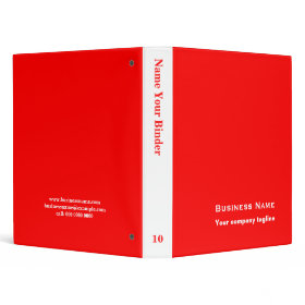 Red - Personalized Office Binders binder