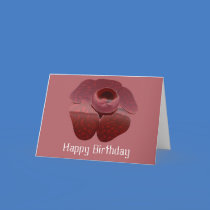 Red Petal Flower Rafflesia Birthday Card