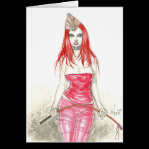 Red Phoenix Rising Card cards
