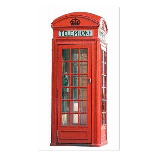 Red Phone Booth Business Cards (front side)