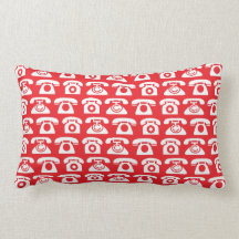 Red phone lumbar throw pillows