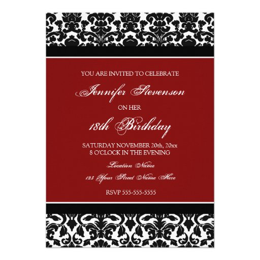 Red Photo 18th Birthday Party Invitations