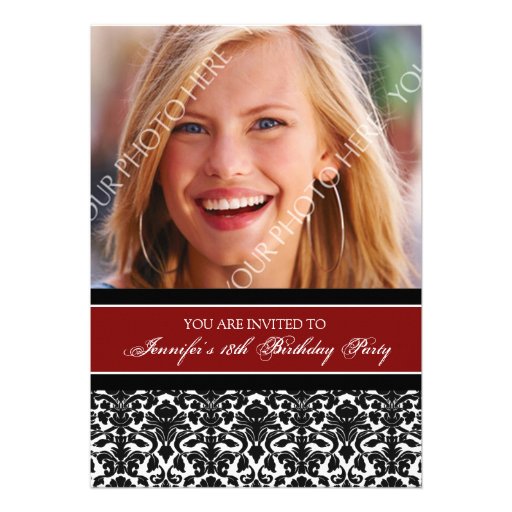 Red Photo 18th Birthday Party Invitations