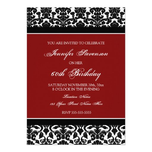 Red Photo 60th Birthday Party Invitations