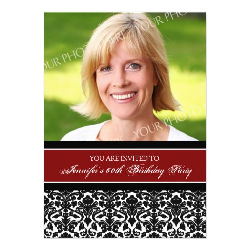 Red Photo 60th Birthday Party Invitations
