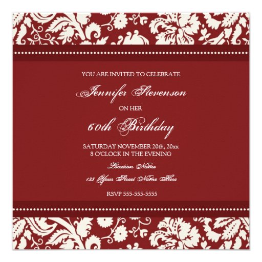 Red Photo 60th Birthday Party Invitations