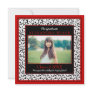 Red Photo Damask Floral Graduation Invitation