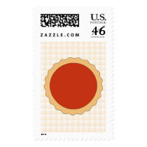 Red Pie. Strawberry Tart. Beige Check. Postage Stamps