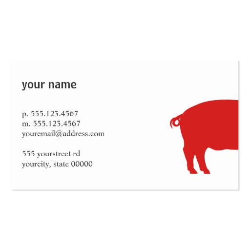 Red Pig Business Card (back side)