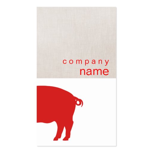 Red Pig Business Card (front side)