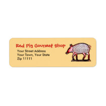 Red Pig Butcher's Shop, Grill, Gourmet Custom Return Address Labels
