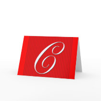 Red Pin Stripe Monogram Notecard - Initial C by aslentz Red Pin Stripe Monogram Notecard - Initial C