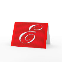 Red Pin Stripe Monogram Notecard - Initial E by aslentz Red Pin Stripe Monogram Notecard - Initial E