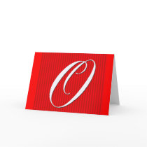 Red Pin Stripe Monogram Notecard- Initial O by aslentz Red Pin Stripe Monogram Notecard- Initial O