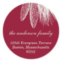 Red pine cones Christmas holiday address label sticker