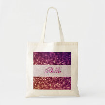 Red Pink and Purple Sparkle Diva Glitter Design Bags