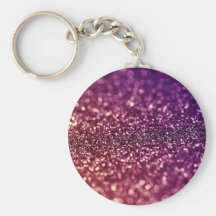 Red Pink and Purple Sparkle Diva Glitter Design Keychain
