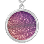 Red Pink and Purple Sparkle Glitter Necklace